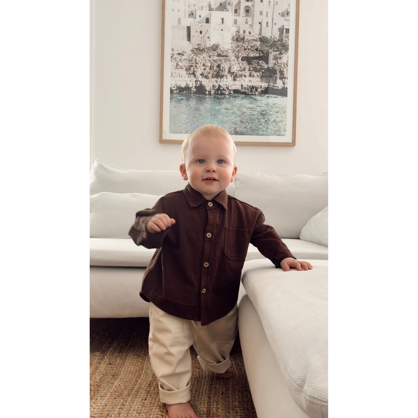 Henley button up shirt