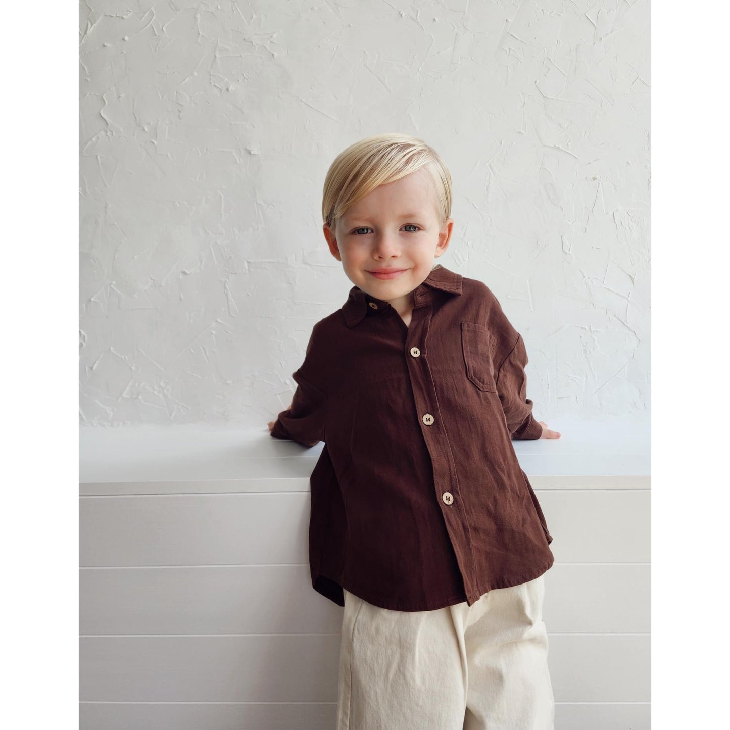 Henley button up shirt