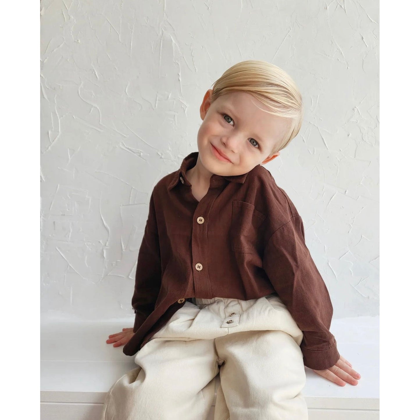 Henley button up shirt